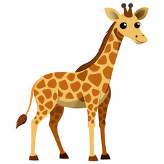 Naklejka premium Cartoon Illustration of a Standing Giraffe