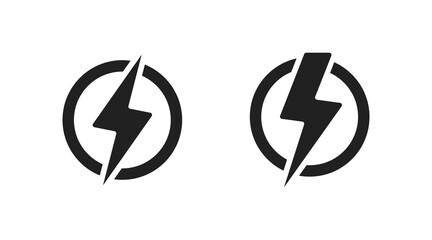 Flash Lightning bolt, electric power vector icon. Energy and thunder electricity symbol. Flash bolt sign in the circle.