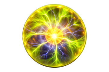 Plasma glowing electric yellow hologram png