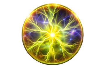 Plasma glowing electric yellow hologram png