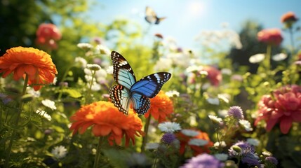 A photo of a butterfly garden filled with nectar-rich