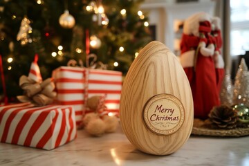 Christmas ornaments, lights, and decorations taken from a general perspective