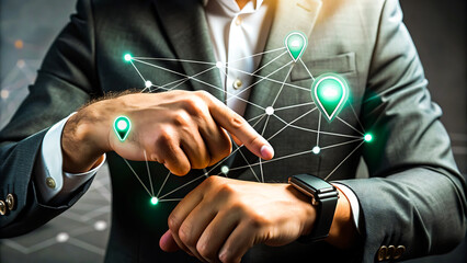 Chat bot ai artificial intelligence and automatic. Close up of businessman hand pushing icon on media. Compliance in business concept person use laptop. Customer support hotline people contact