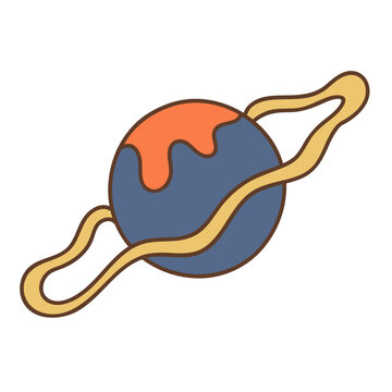 Psychedelic Saturn Planet