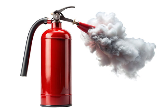 Red fire extinguisher blow smoke png