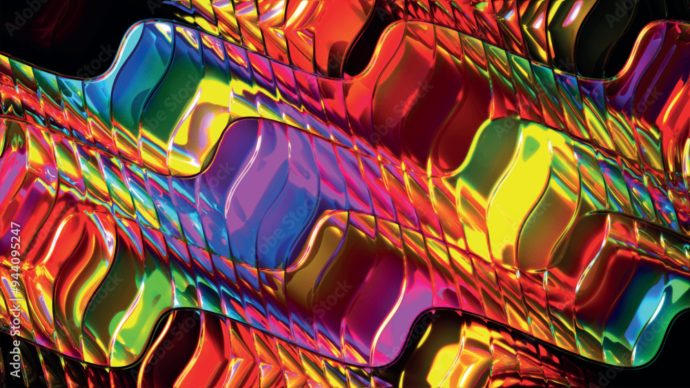 Aufkleber abstract multicolored rainbow wave. abstract wave twisted background. close up illustration of abstr