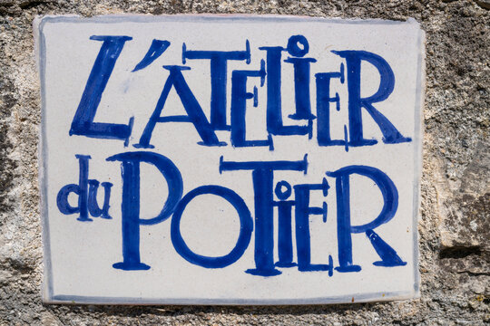 Plaque en c&eacute;ramique l'atelier du potier