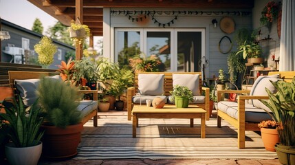 A photo of a clutter-free and organized patio space