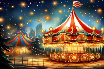 Enchanting Carnival Night: Carousel Under the Stars