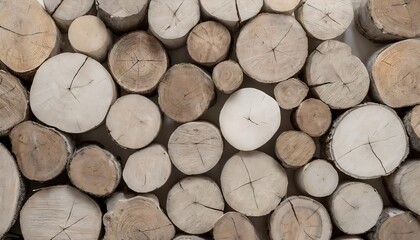 High-Resolution Wallpaper of Wood Logs Viewed from Above, Featuring Detailed Grain Patterns and Natural Textures of Cut Timber in Warm Earthy Tones, Perfect for Rustic and Cozy Interior Decor Themes