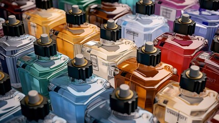 A photo of a collection of brake fluid reservoirs.