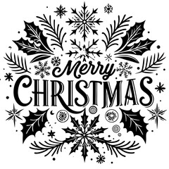 Merry Christmas SVG And T-Shirt Design Digital Download File