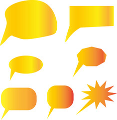 PNG gradient speech bubbles. communication speech elements on transparent background. speech bubble
