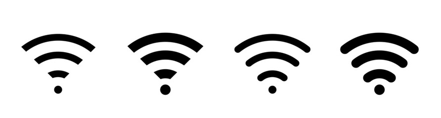 wifi symbol set. Network signs. wi-fi icon sign for remote internet access. Wireless and wifi icon. Vector illustration
