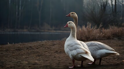 Obraz premium swan on the lake