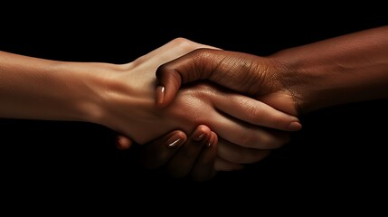 A close-up of two hands shaking, symbolizing unity and collaboration.
