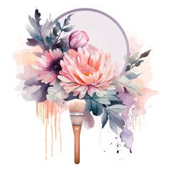 Beautiful watercolor floral on white background