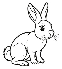 Fototapeta premium Coloring page outline of cartoon cute bunny. Coloring book for kids