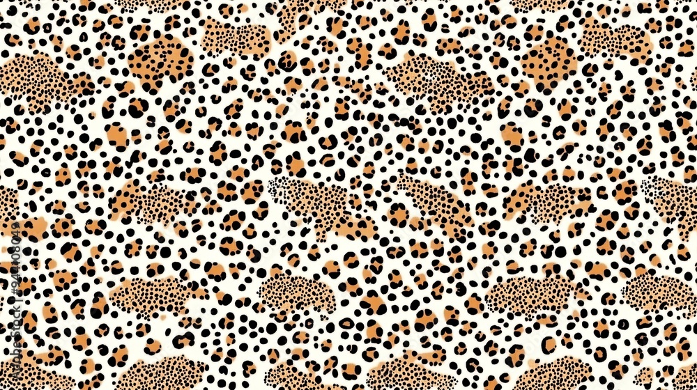 Poster this high-resolution seamless leopard print texture features a rich, fur-like appearance with distin