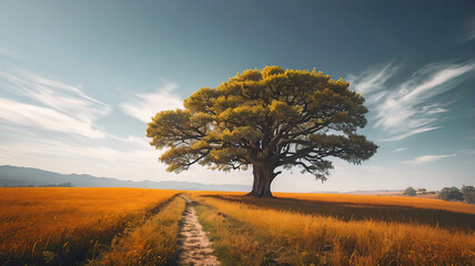 Fototapeta premium Big old tree isolated on white background, 