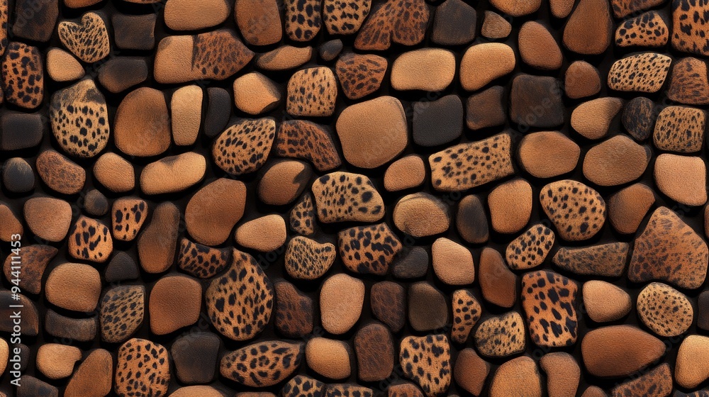 Poster this high-resolution seamless leopard print texture features a rich, fur-like appearance with distin