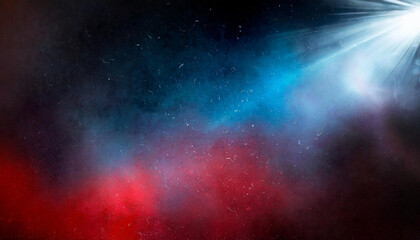 Abstract Gradient of Red and Blue Light with Subtle Scratches and Texture, Evoking a Sense of Cosmic Duality and Atmospheric Depth, Suitable for Futuristic or Patriotic USA Cinematic Backgrounds