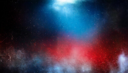 Naklejka premium Abstract Gradient of Red and Blue Light with Subtle Scratches and Texture, Evoking a Sense of Cosmic Duality and Atmospheric Depth, Suitable for Futuristic or Patriotic USA Cinematic Backgrounds