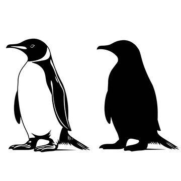 recommend clip art: penguin silhouette vector isolated on white background