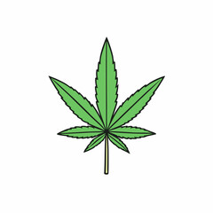 Marijuana Leaf Vector Art on White Background