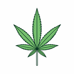 Marijuana Leaf Vector Art on White Background