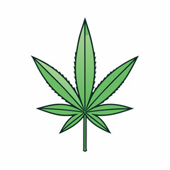 Marijuana Leaf Vector Art on White Background