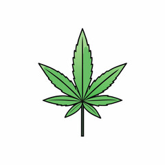 Marijuana Leaf Vector Art on White Background