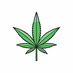 Marijuana Leaf Vector Art on White Background