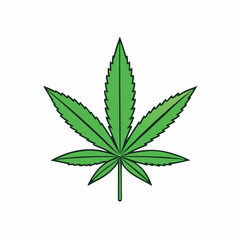 Marijuana Leaf Vector Art on White Background