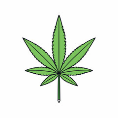 Marijuana Leaf Vector Art on White Background