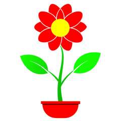 Minimalist Flower on White Background - Vector Art