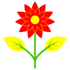 Minimalist Flower on White Background - Vector Art