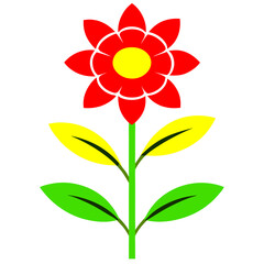 Minimalist Flower on White Background - Vector Art