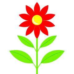 Minimalist Flower on White Background - Vector Art