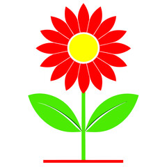 Minimalist Flower on White Background - Vector Art
