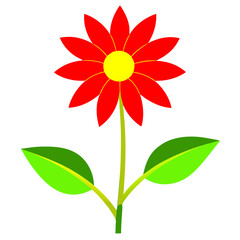 Minimalist Flower on White Background - Vector Art