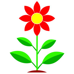 Minimalist Flower on White Background - Vector Art