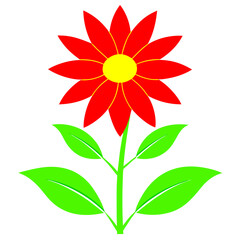 Minimalist Flower on White Background - Vector Art