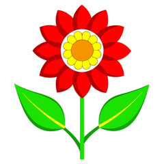 Minimalist Flower on White Background - Vector Art