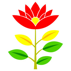 Minimalist Flower on White Background - Vector Art