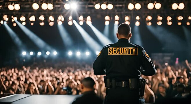 Security guard at a concert.