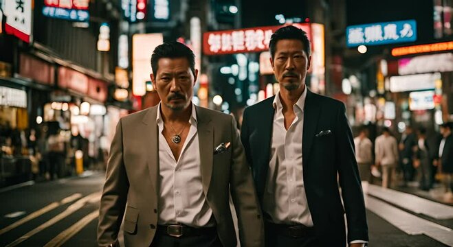 Japanese Yakuza mafia in Tokyo.