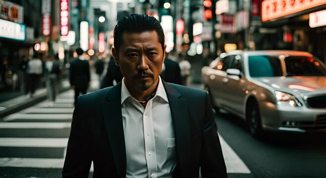 Japanese Yakuza mafia in Tokyo.