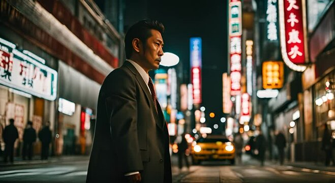 Japanese Yakuza mafia in Tokyo.