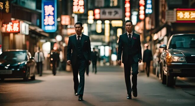 Japanese Yakuza mafia in Tokyo.